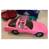Group of misc children toys, barbie car