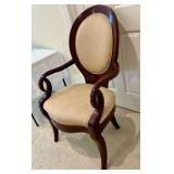 Henredon Cherry Wood High Back upholstered arm chair