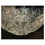 Group of leaded crystal, glass bowl, royal gallery and cruet
