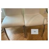 Set of 2 America Glenview white side chairs, white faux leatherette material