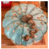 Art Glass light blue pumpkin figure