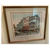Signed lithograph titled "Hotel du bon dieu" by French artist Eliane Thierry