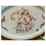 Vintage Limoges porcelain platter 24k gold gilded Vizavi, cherubs hand Decorated