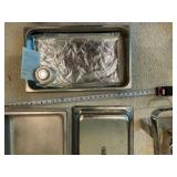 Metal chafing dish with burners
