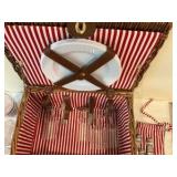 Wicker picnic basket 4th of July set