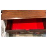 Vintage Art deco "waterfall" style 3 drawer lowboy dresser, early 1930