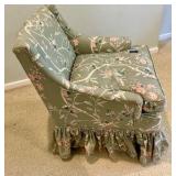 Vintage Chinoiserie wingback club chair, pastel floral cotton print