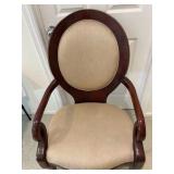 Henredon Cherry Wood High Back upholstered arm chair