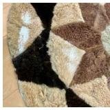 Round Fur Type rug handmade