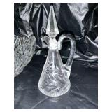 Group of leaded crystal, glass bowl, royal gallery and cruet