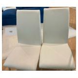 Set of 2 America Glenview white side chairs, white faux leatherette material