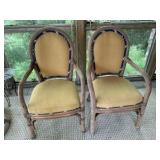 Outdoor Ratan patio set with glass tabletop, chairs