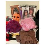 Group of Halloween Wigs Hats decorations, costume, props