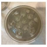 3 glass vintage flower frogs