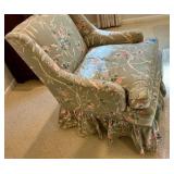 Vintage Chinoiserie wingback club chair, pastel floral cotton print