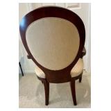 Henredon Cherry Wood High Back upholstered arm chair