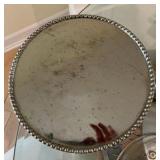 Group of cake stand and silver toned items