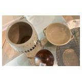 Group of decor pottery shell bowl.