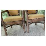 Outdoor Ratan patio set with glass tabletop, chairs