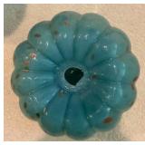 Art Glass light blue pumpkin figure