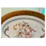 Vintage Limoges porcelain platter 24k gold gilded Vizavi, cherubs hand Decorated