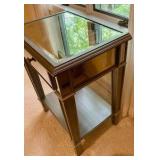 Pier 1 imports Hayworth mirrored nightstand, silver finish, drawer and shelf