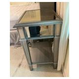 Pier 1 imports Hayworth mirrored nightstand, silver finish, drawer and shelf