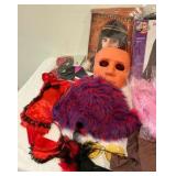 Group of Halloween Wigs Hats decorations, costume, props