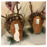 Gallerie II burlap reindeer head ornaments Christmas Holiday