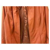 Bradley Burnt Orange Leather Women’s coat, by bradley bayou clothes