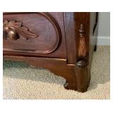 Victorian classic American wood dresser Handkerchief Drawers and distinct hand carved pulls