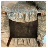 Vintage Chinoiserie wingback club chair, pastel floral cotton print