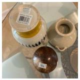 Group of decor pottery shell bowl.