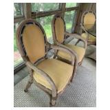 Outdoor Ratan patio set with glass tabletop, chairs