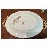 Vintage Limoges porcelain platter 24k gold gilded Vizavi, cherubs hand Decorated