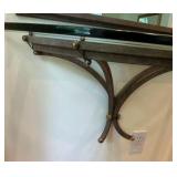 Ornate arched entryway mirror with matching wall console