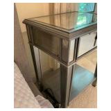 Pier 1 imports Hayworth mirrored nightstand, silver finish, drawer and shelf