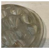 3 glass vintage flower frogs