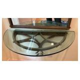 Ornate arched entryway mirror with matching wall console