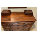 Victorian classic American wood dresser Handkerchief Drawers and distinct hand carved pulls