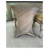 Outdoor Ratan patio set with glass tabletop, chairs