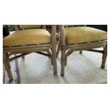 Outdoor Ratan patio set with glass tabletop, chairs