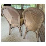 Outdoor Ratan patio set with glass tabletop, chairs