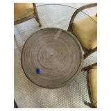 Outdoor Ratan patio set with glass tabletop, chairs