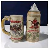 Budweiser Clydesdales Beer Stein & Anheuser-Busch Lidded Stein Lot