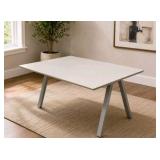 Original retail value: $250 IKEA TROTTEN Rectangular Desk Table Gray Top Metal Legs 63