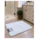 Mineral Spring Luxury Cotton Memory Foam Bathmat 24" x 36" Light Blue