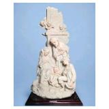G. Armani Nativity Figurine Holy Family Angels on Wood Base – Florence Italy
