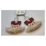 Handmade Macrame Fringe Dangle Earrings – Local Minnesota Senior Artist – 100% Proceeds Support Artist