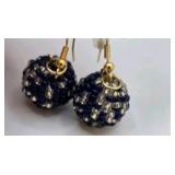 2 Pair Handmade Earrings – Bell Dangle & Blue Beaded Statement Earrings – Local Minnesota Senior Artist